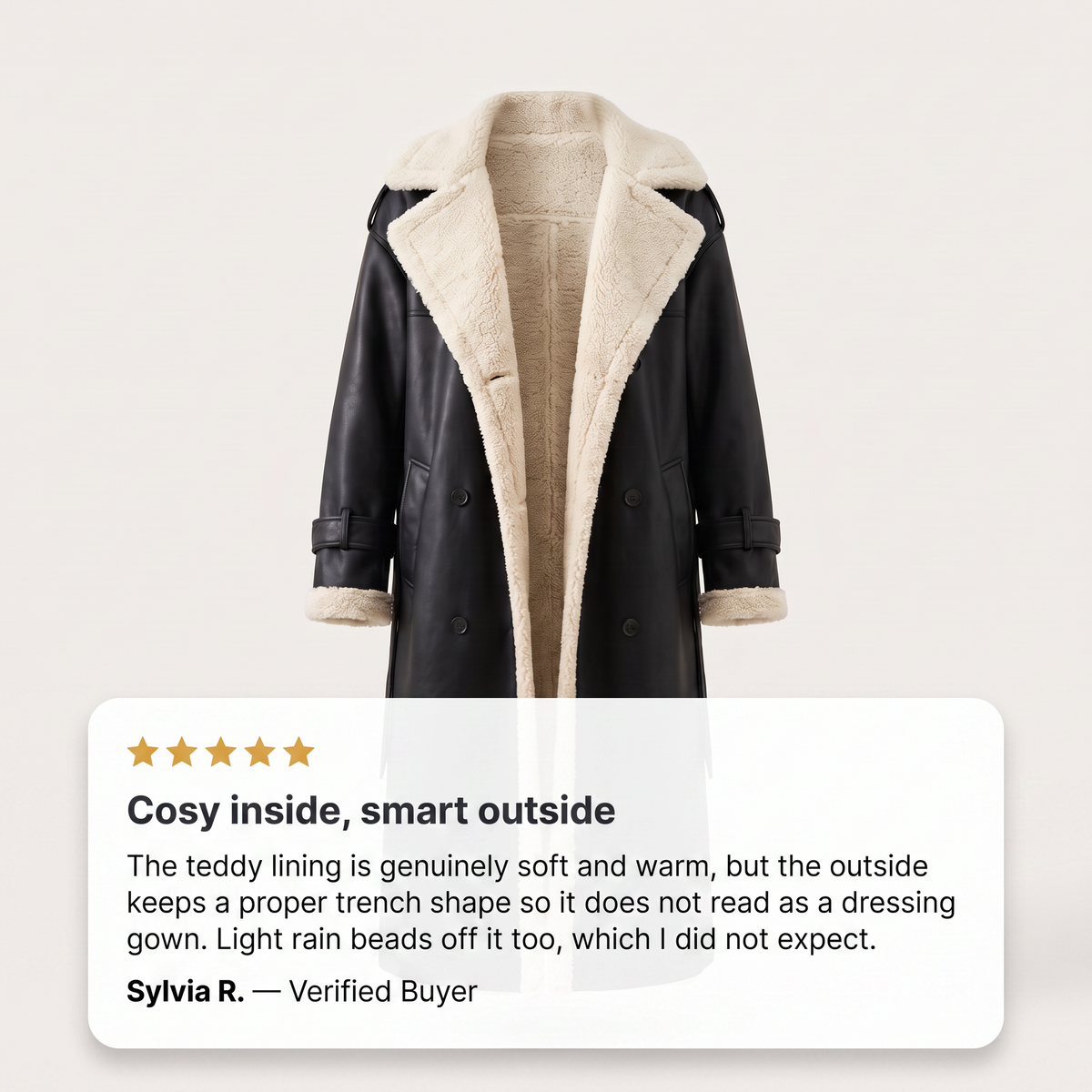 Monroe – Manteau luxueux en polaire effet mouton