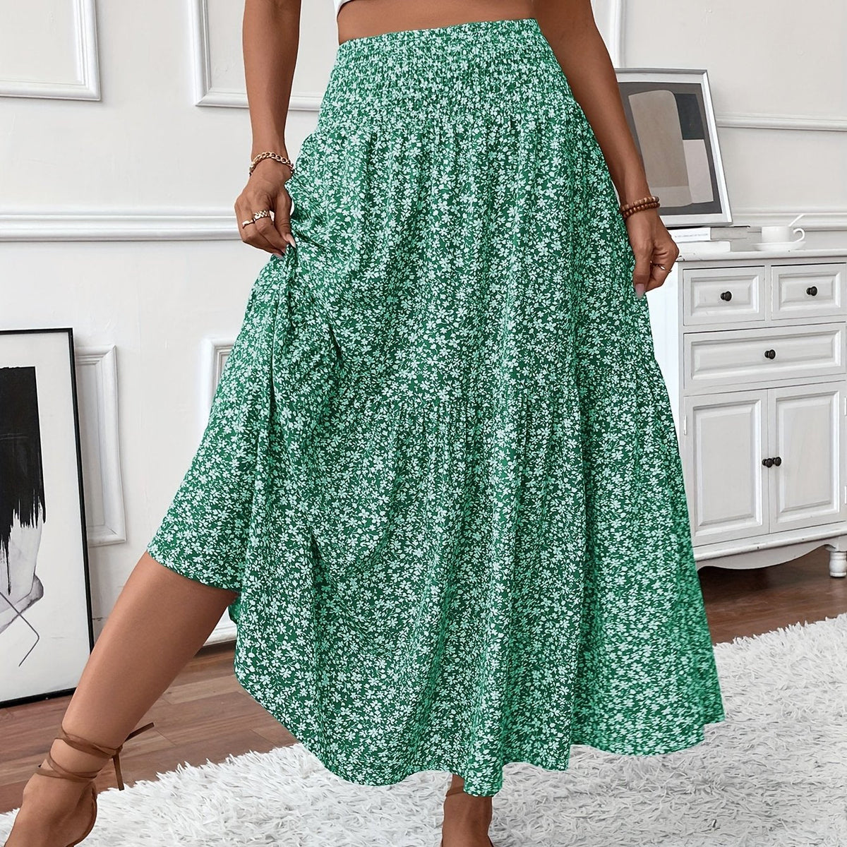 Elena – Jupe à petits motifs floraux