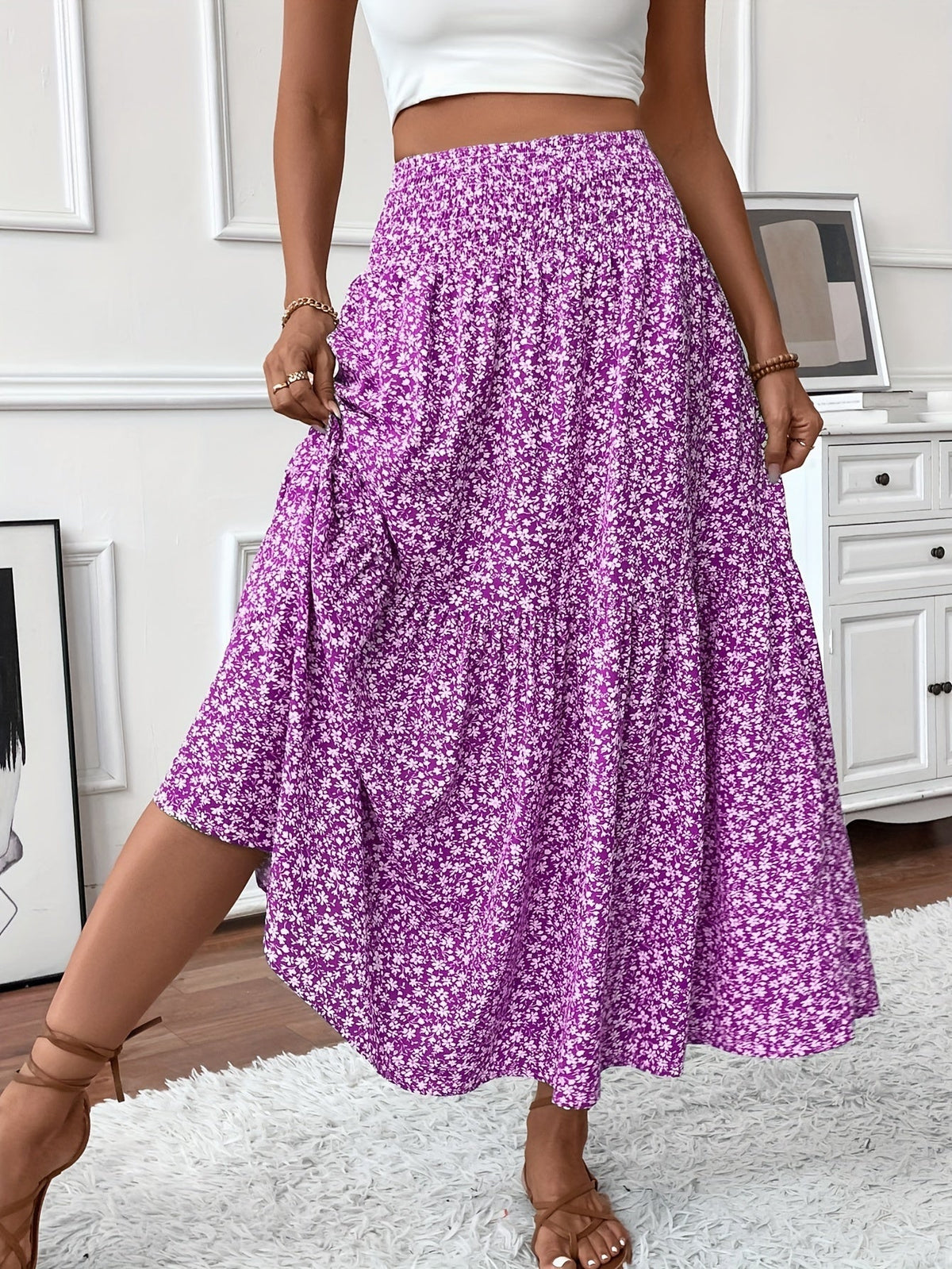 Elena – Jupe à petits motifs floraux