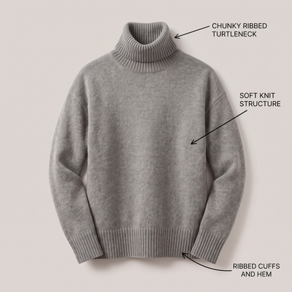 Aurora – Pull luxueux à col roulé en cachemire