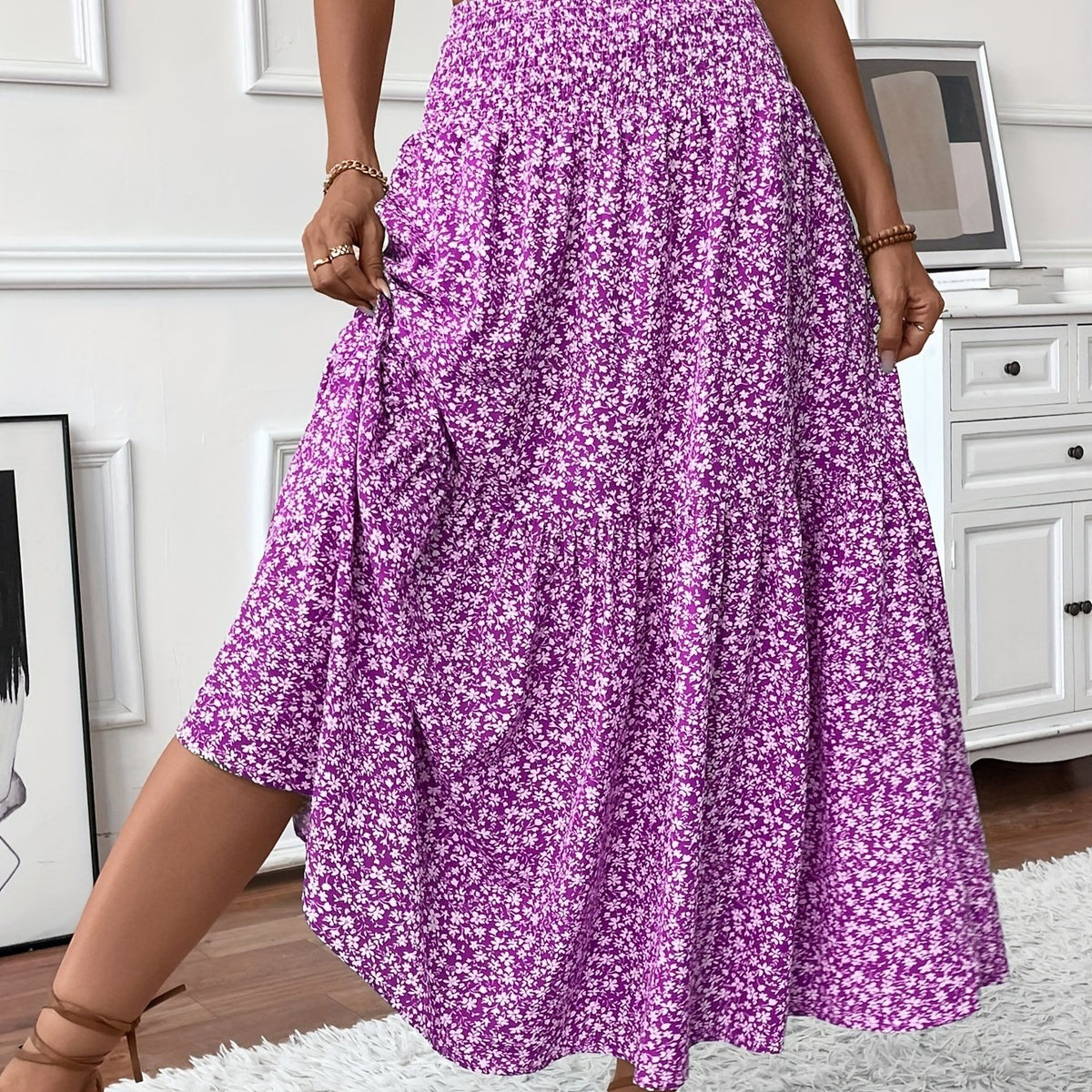 Elena – Jupe à petits motifs floraux