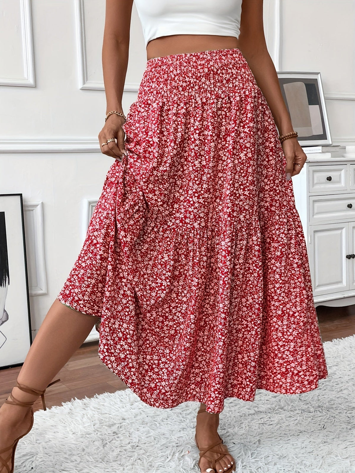 Elena – Jupe à petits motifs floraux