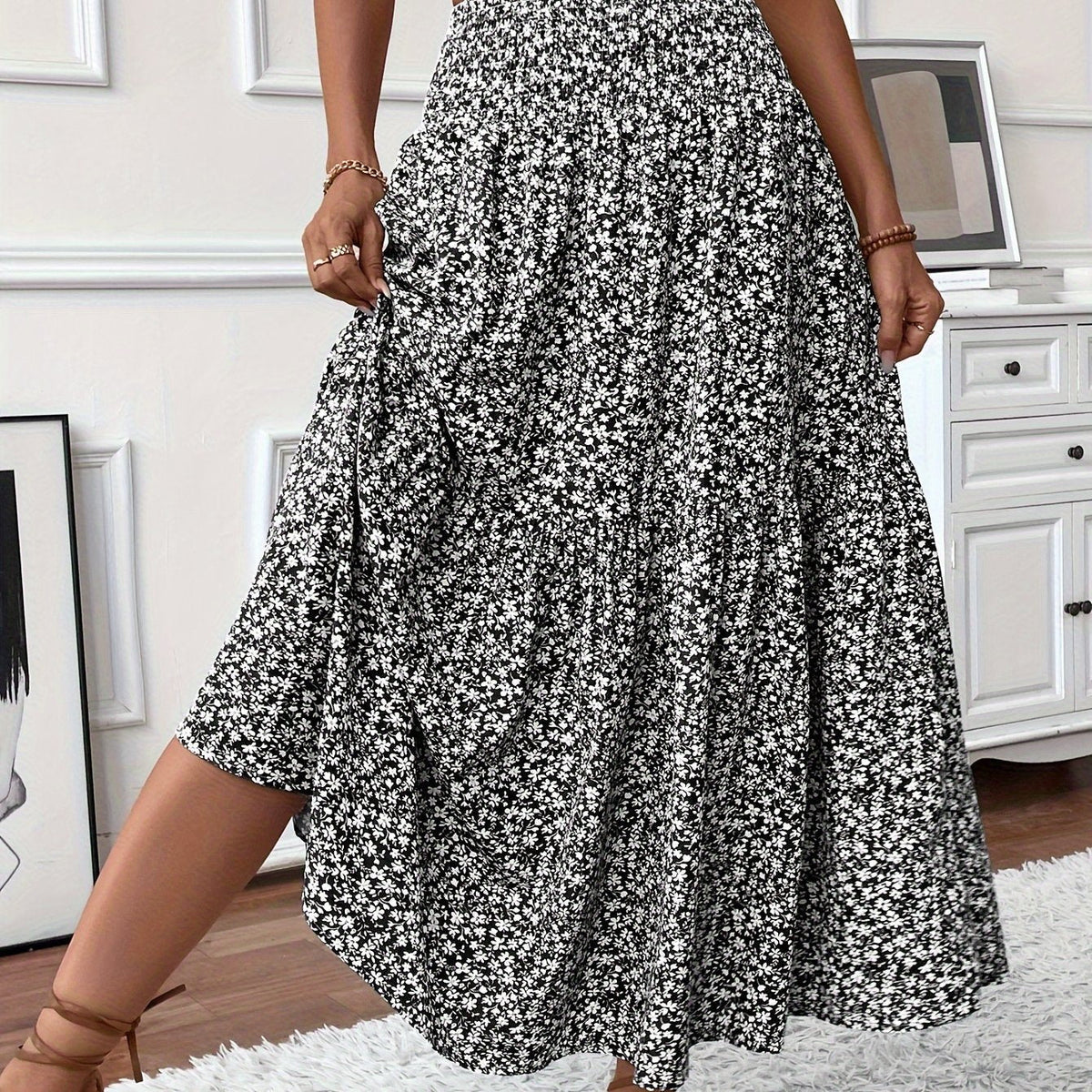 Elena – Jupe à petits motifs floraux
