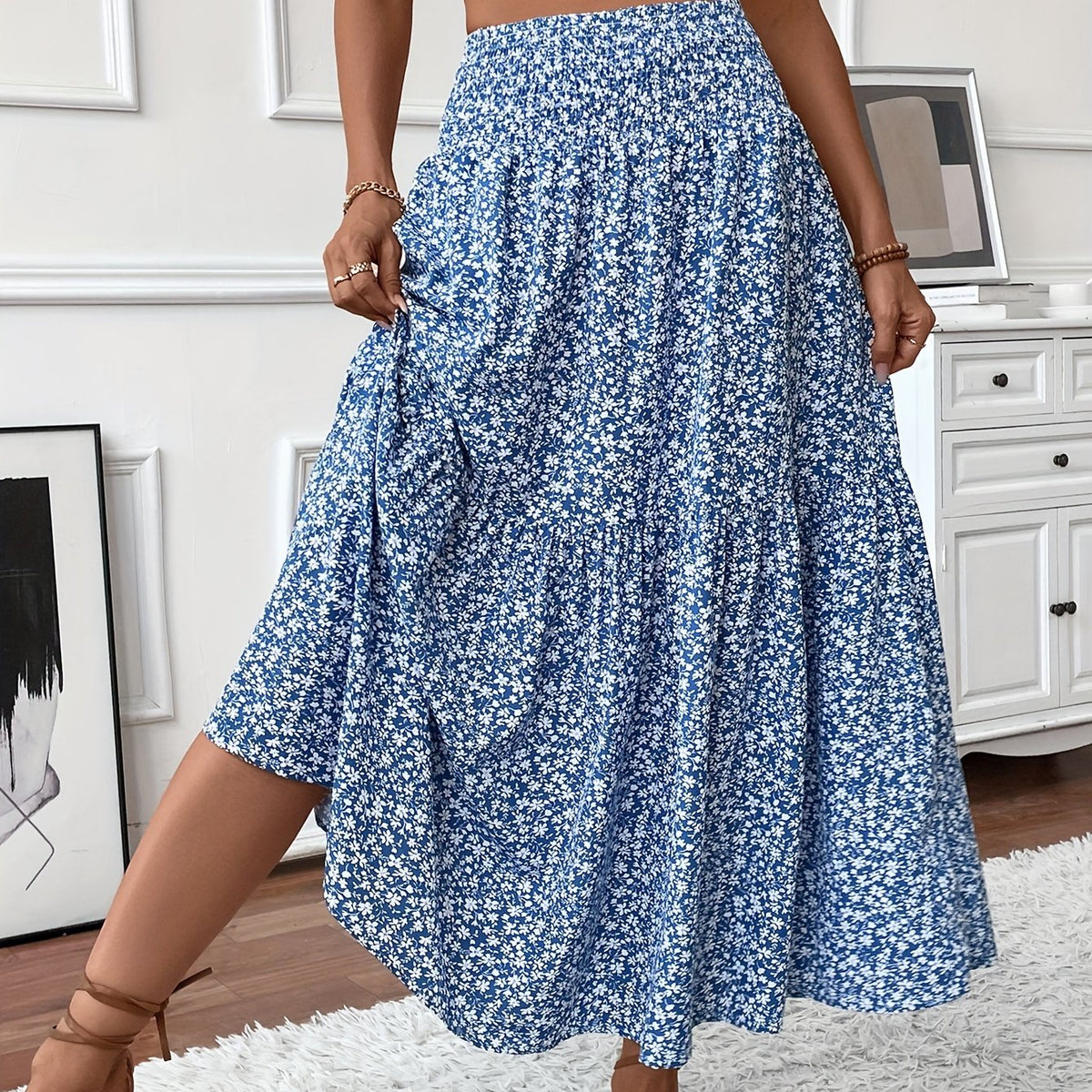 Elena – Jupe à petits motifs floraux