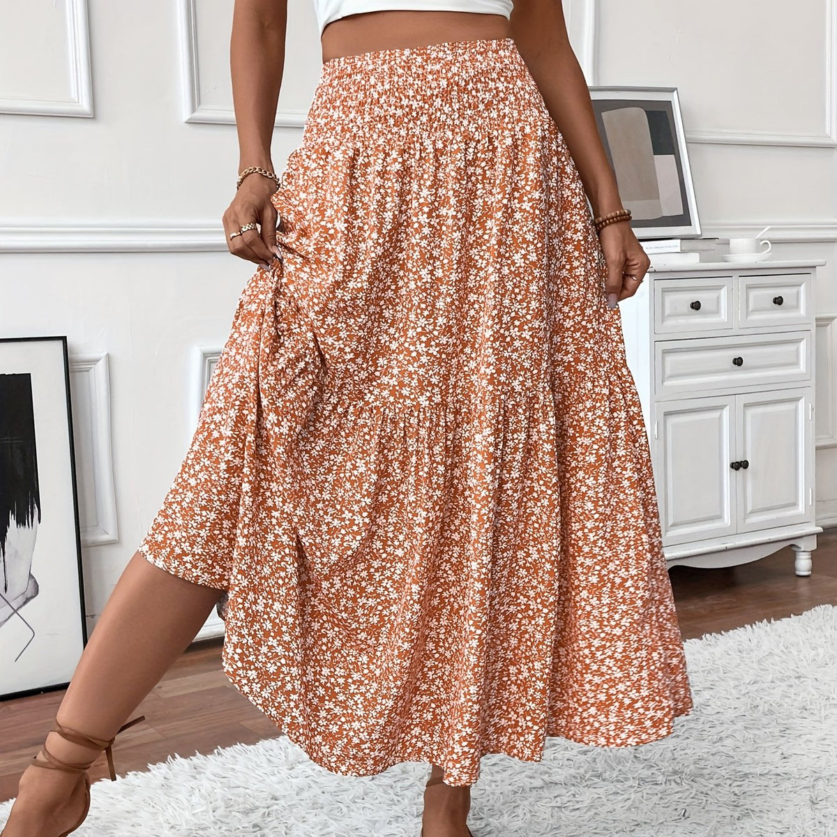 Elena – Jupe à petits motifs floraux