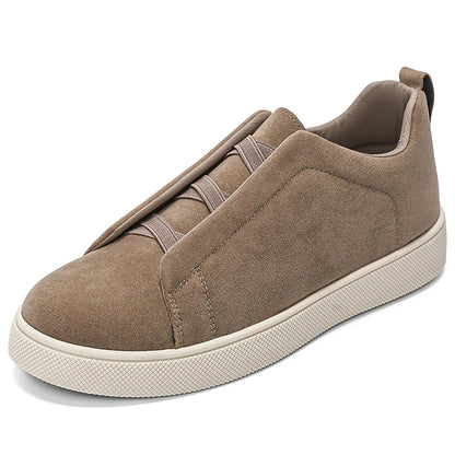 Baskets basses en daim de qualité pour homme, semelles épaisses amortissantes, style moderne et décontracté, confort au quotidien
