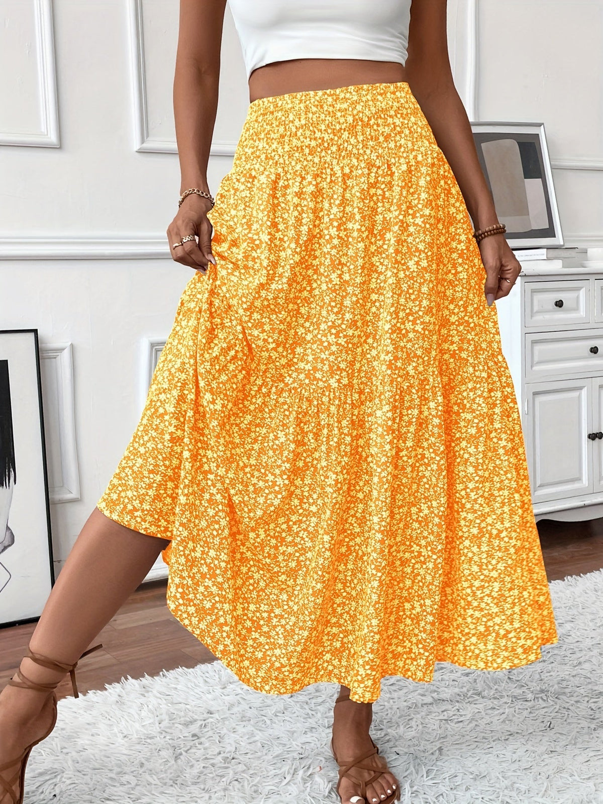 Elena – Jupe à petits motifs floraux