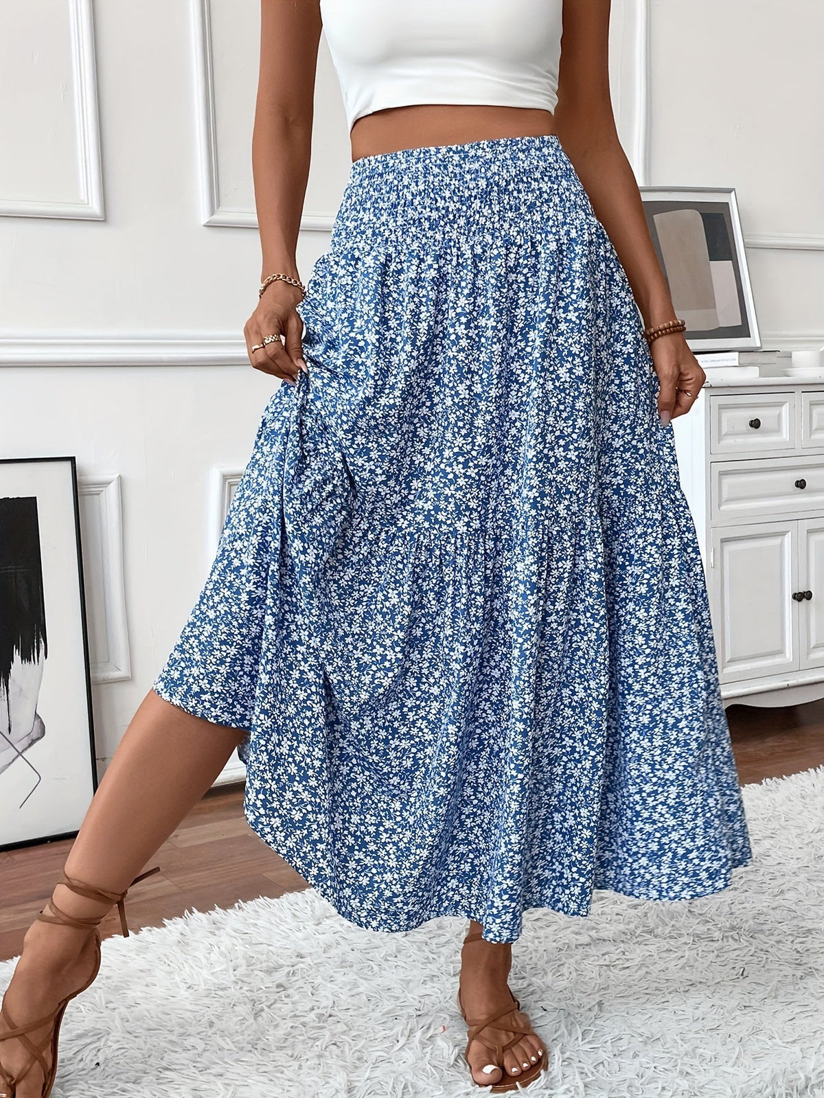 Elena – Jupe à petits motifs floraux