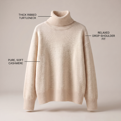 Isabella – Pull luxueux à col roulé en cachemire