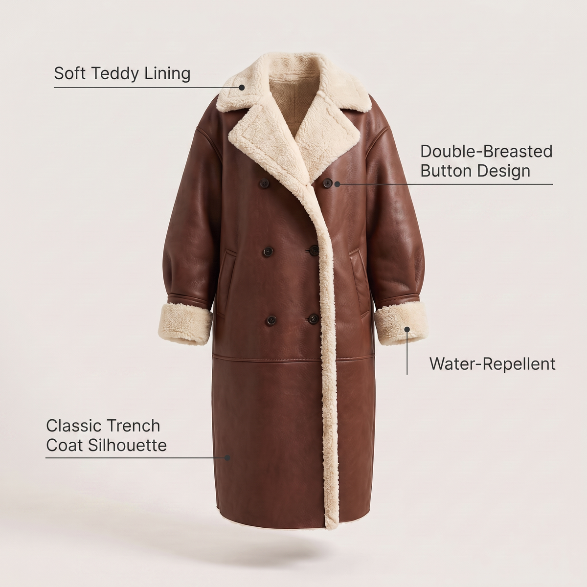 Monroe – Manteau luxueux en polaire effet mouton